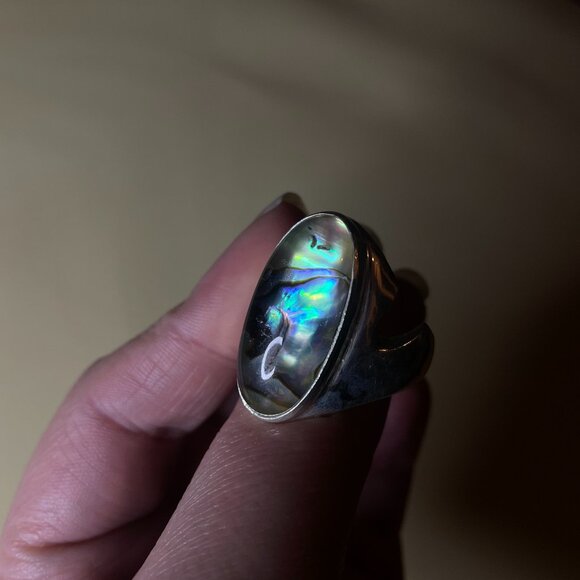 Abalone Stone Unisex Ring - Size 11.5 - Picture 1 of 7